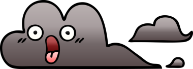 Bir insan tarafından çizilmiş bir fırtına bulutunun gölgelenmiş karikatürü