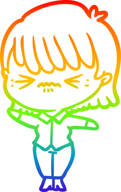 gökkuşağı gradyan çizimi bir insan tarafından çizilmiş bir çizgi film kızı