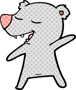 Bir insan tarafından çizilmiş çizgi film ayısı.