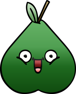 Bir insan tarafından çizilmiş armut gölgeli çizgi film.