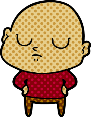 bir insan tarafından çizilmiş kel bir adam.