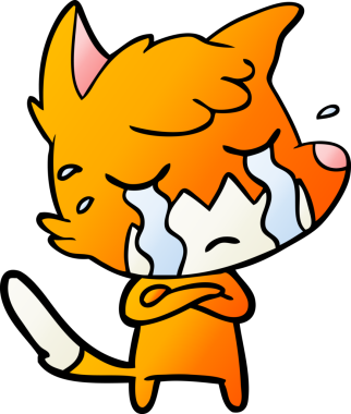 Bir insan tarafından çizilmiş ağlayan tilki çizgi filmi.