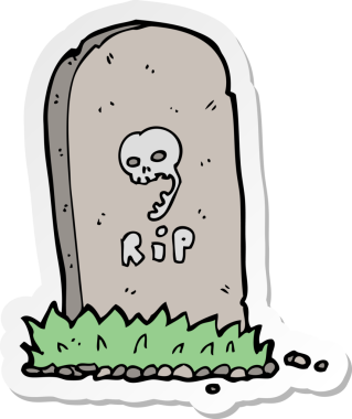 Bir insan tarafından çizilmiş ürkütücü bir karikatür çıkartması.