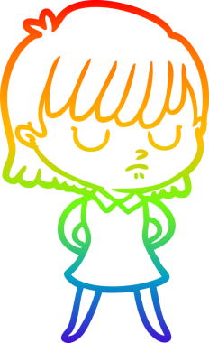 gökkuşağı gradyan çizimi bir insan tarafından çizilmiş bir karikatür kadın