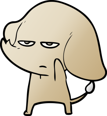 Bir insan tarafından çizilmiş kızgın bir fil.