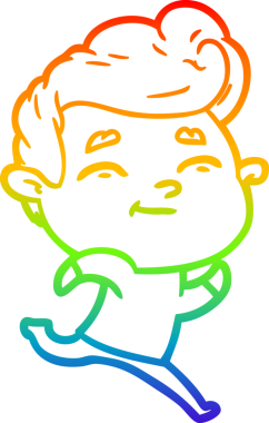 Gökkuşağı gradyan çizgi çizimi bir insan tarafından çizilmiş bir çizgi film adamı