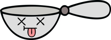 Bir insan tarafından çizilmiş bir kaşık karikatürü.