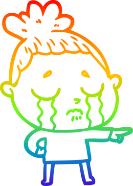 Bir insan tarafından çizilmiş ağlayan bir karikatür çizimi.