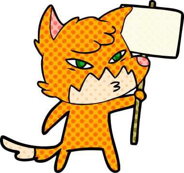 Bir insan tarafından çizilmiş akıllı çizgi film tilkisi.