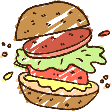 Bir insan tarafından çizilen Burger Tebeşiri