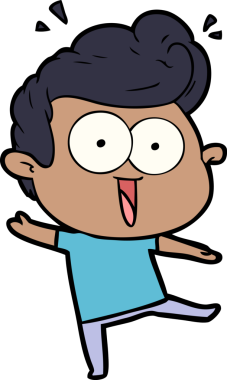 Bir insan tarafından çizilmiş heyecanlı bir çizgi film.