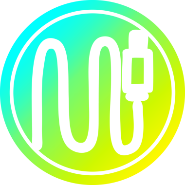 elektrik prizi dairesel simgesi bir insan tarafından çizilmiş gradyan bitiş