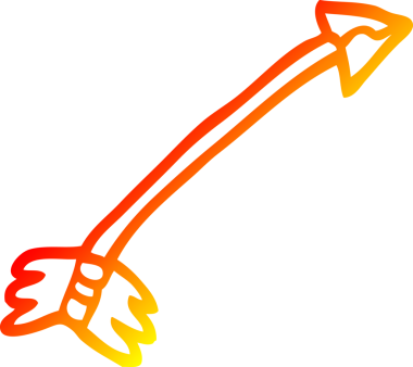 Bir insan tarafından çizilen uçan okun sıcak çizgi çizimi