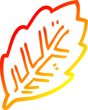 Bir insan tarafından çizilmiş bir ağaç yaprağının sıcak çizgi çizimi