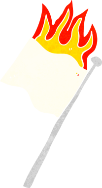 Bir insan tarafından çizilmiş beyaz bayrak.