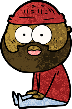 Bir insan tarafından çizilmiş sakallı bir adam.