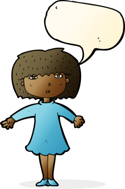 Bir insan tarafından çizilmiş konuşma balonlu bir karikatür.