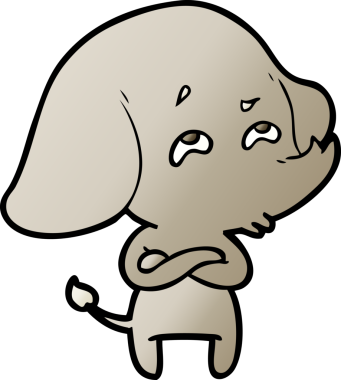 Bir insan tarafından çizilmiş karikatür fili