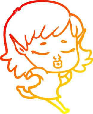 Bir insan tarafından çizilmiş güzel bir elf kızı çizimi.