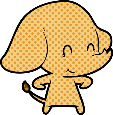 Bir insan tarafından çizilmiş şirin bir fil.