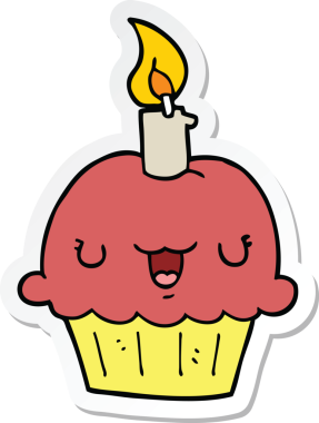 Bir insan tarafından çizilmiş bir kek etiketi.