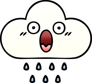 Bir insan tarafından çizilen yağmur bulutunun gölgeli çizimi