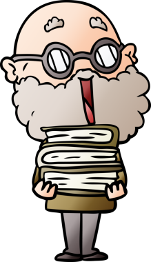 Bir insan tarafından çizilmiş sakallı neşeli bir adam.