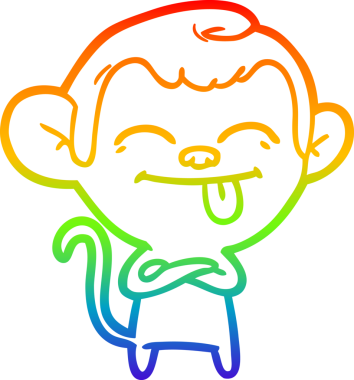 gökkuşağı gradyan çizimi bir insan tarafından çizilmiş komik bir çizgi maymun