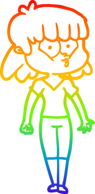 gökkuşağı gradyan çizimi bir insan tarafından çizilmiş bir çizgi film ıslık kızı