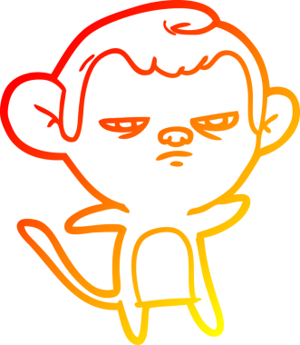 Bir insan tarafından çizilmiş çizgi film maymunu çizimi