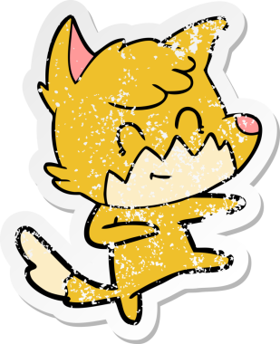 Bir insan tarafından çizilmiş karikatür dostu tilkinin sıkıntılı çıkartması.