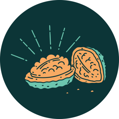 Bir insan tarafından çizilmiş dövmeli ceviz ikonu