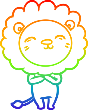 gökkuşağı gradyan çizgi çizimi bir insan tarafından çizilmiş bir aslan