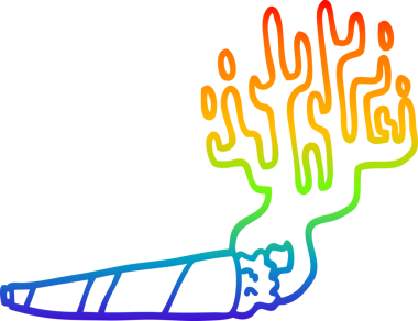 Gökkuşağı gradyan çizgisi bir insan tarafından çizilmiş tıbbi bir karikatür.