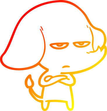 Bir insan tarafından çizilmiş kızgın bir fil çizimi.