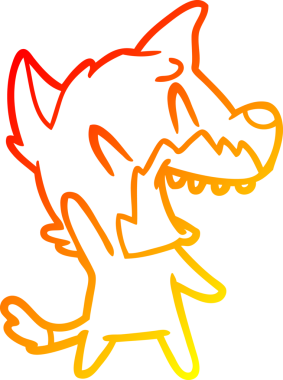 Bir insan tarafından çizilmiş gülen tilki çizgi filmi.