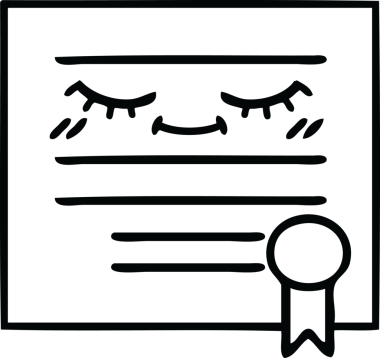 Mezuniyet diplomasını çizen çizgi bir insan tarafından çizilmiş.