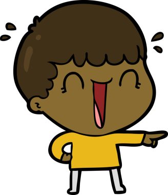 Bir insan tarafından çizilmiş, gülen çizgi film adamı.