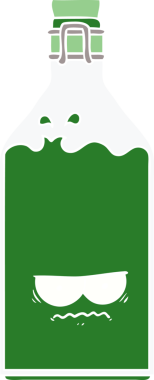 Bir insan tarafından çizilmiş düz renkli karikatür.