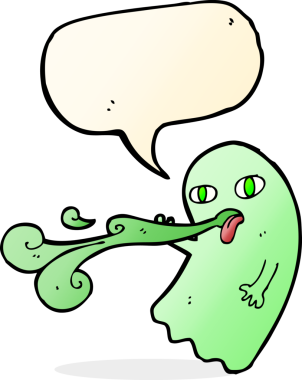 Bir insan tarafından çizilmiş komik bir çizgi film hayaleti.