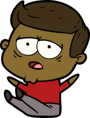 Bir insan tarafından çizilmiş yorgun bir adam.