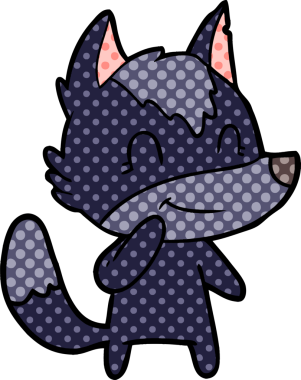 Bir insan tarafından çizilmiş dost canlısı bir kurt.