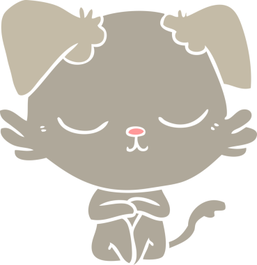 Bir insan tarafından çizilmiş şirin düz renkli çizgi film köpeği.