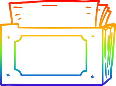 bir insan tarafından çizilmiş dosyaların çizgi film dizininin gökkuşağı gradyanı çizimi