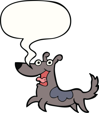 Bir insan tarafından çizilmiş mutlu köpek çizgi filmi.