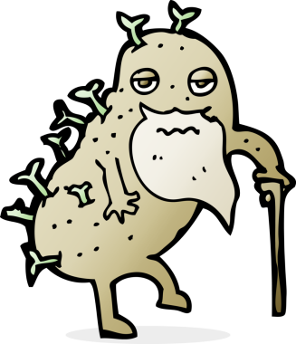 bir insan tarafından çizilmiş eski bir patates çizgi filmi