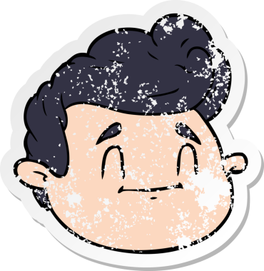 Bir insan tarafından çizilmiş karikatür erkek yüzü.