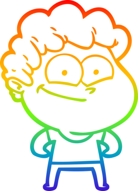 Bir insan tarafından çizilmiş mutlu bir adamın çizgi çizimi.