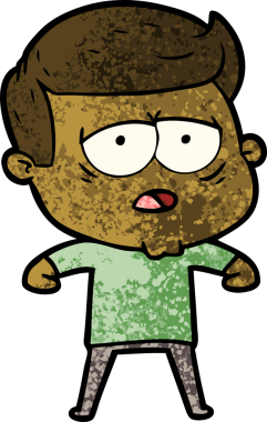 Bir insan tarafından çizilmiş yorgun bir adam.