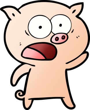 Bir insan tarafından çizilmiş domuz bağırması.